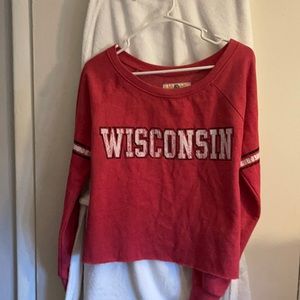 On Wisconsin!! Cropped sweatshirt size large